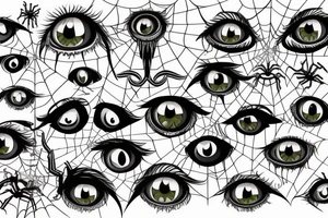 gothic spider with one big eye tattoo idea