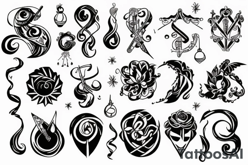 Whimsical libra symbol tattoo idea