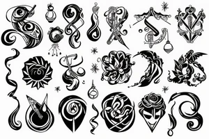 Whimsical libra symbol tattoo idea
