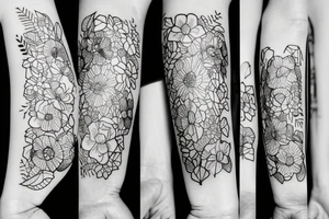 The words “why not?” With line art flowers around it tattoo idea