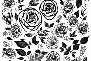 The words “why not?” With line art flowers around it tattoo idea