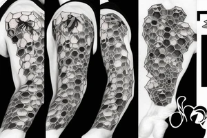 bee honeycomb, beehive honeycomb tattoo idea