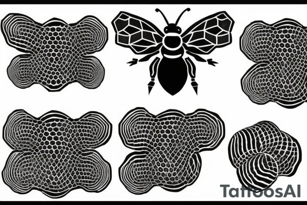 bee honeycomb, beehive honeycomb tattoo idea