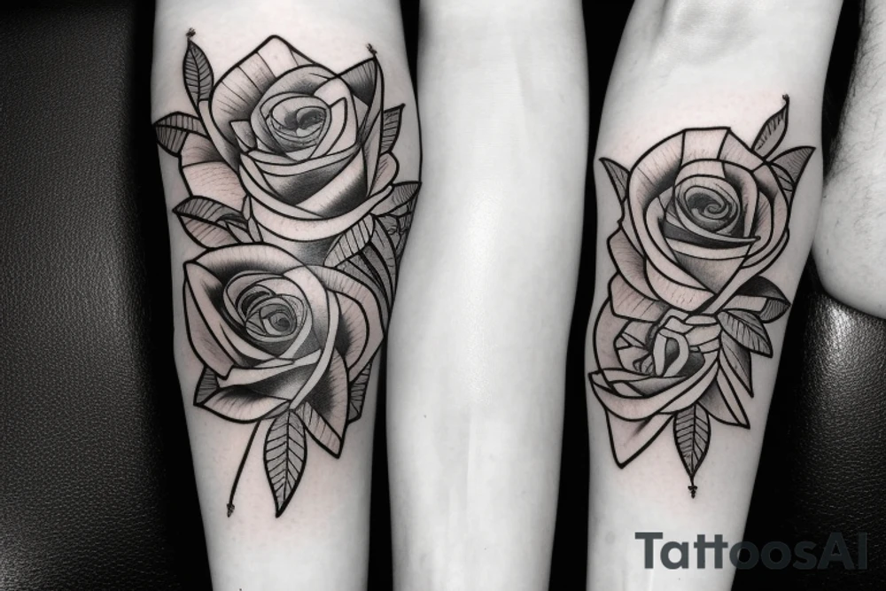 roses with a sword tattoo idea