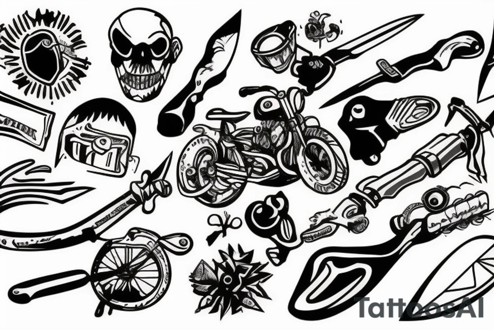Bike knife tattoo idea