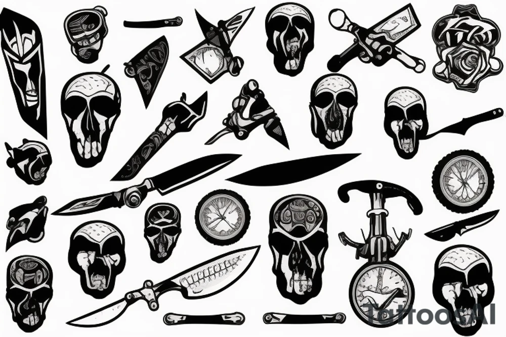 Bike knife tattoo idea