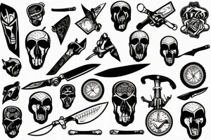 Bike knife tattoo idea