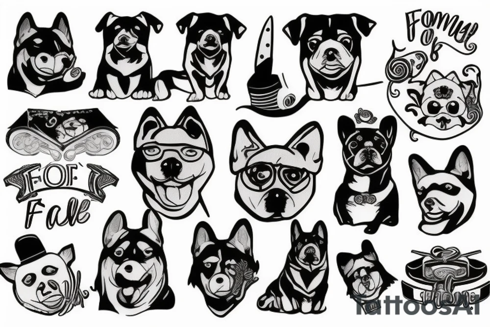 Woof Family to 5 tattoo idea