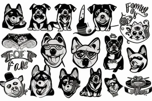 Woof Family to 5 tattoo idea