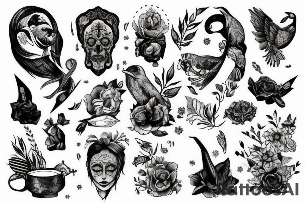 Кузнец кующий птицу tattoo idea