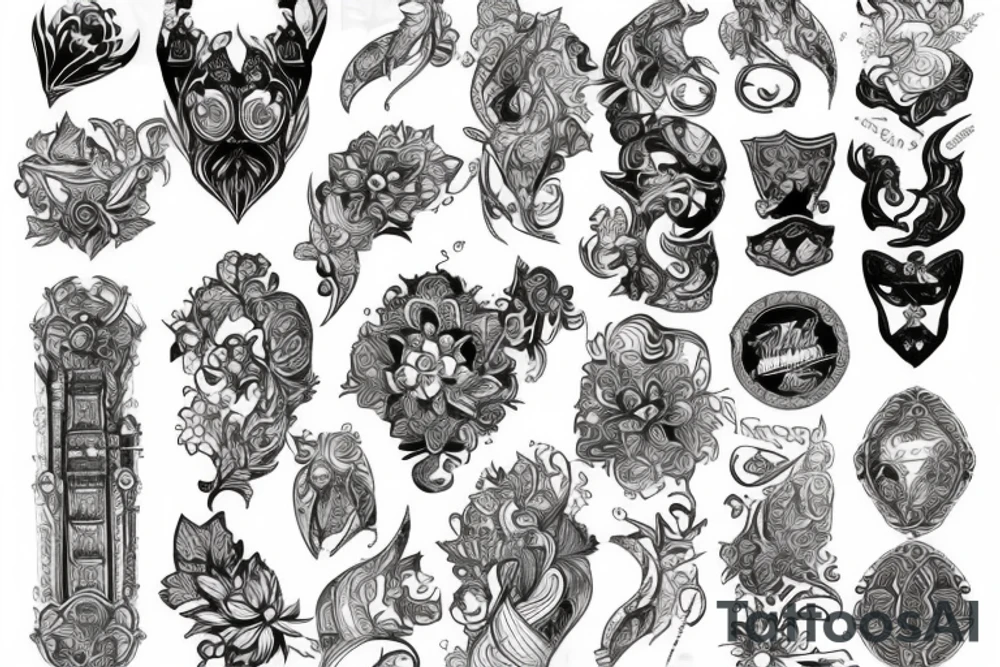 Милый дракончик с сердечками tattoo idea