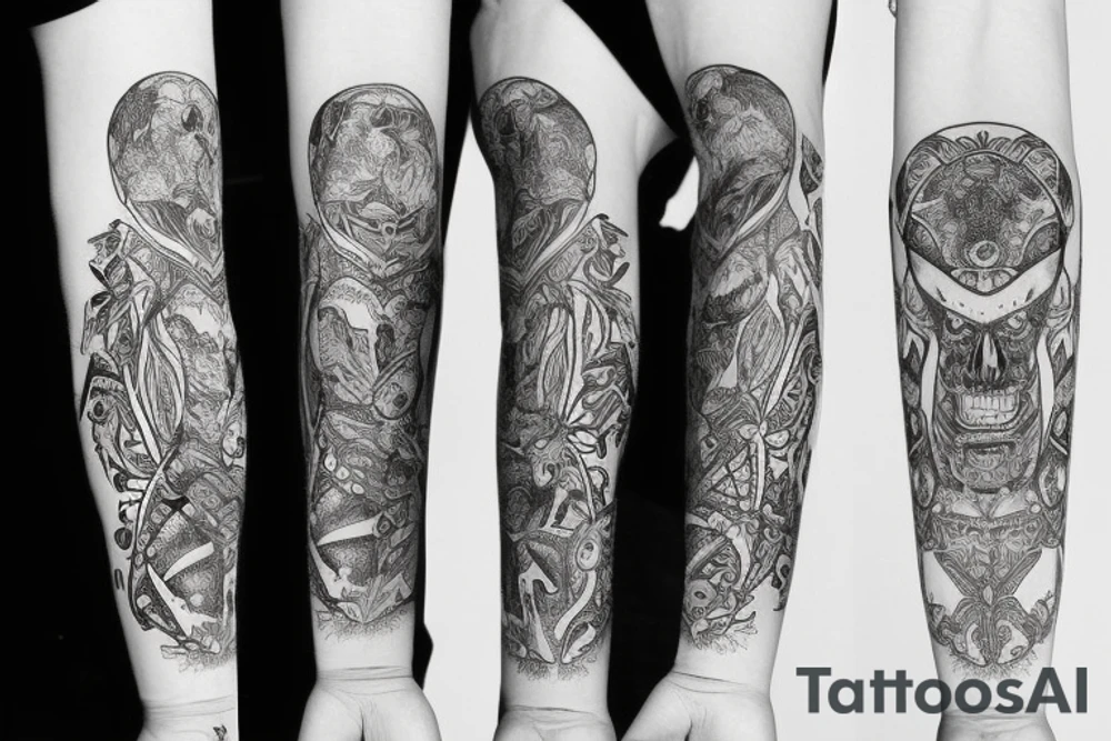 Смерть с косой показывает на часы tattoo idea