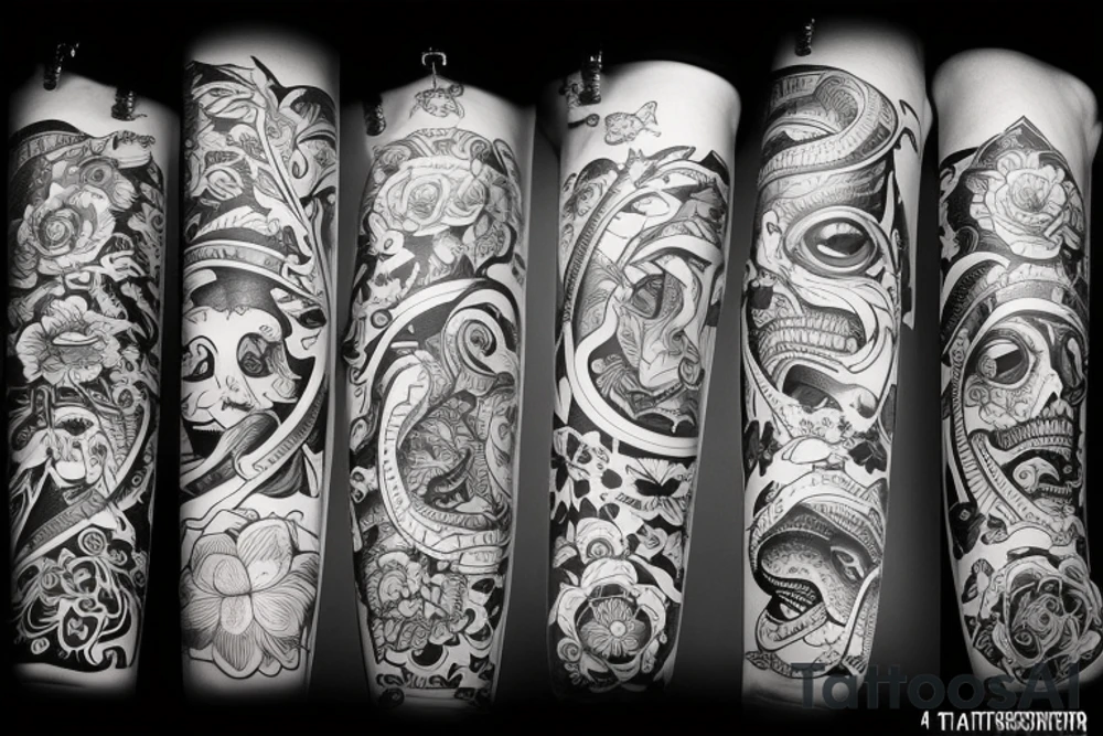Смерть с косой показывает на часы tattoo idea