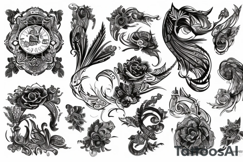 Милый дракончик с сердечками tattoo idea