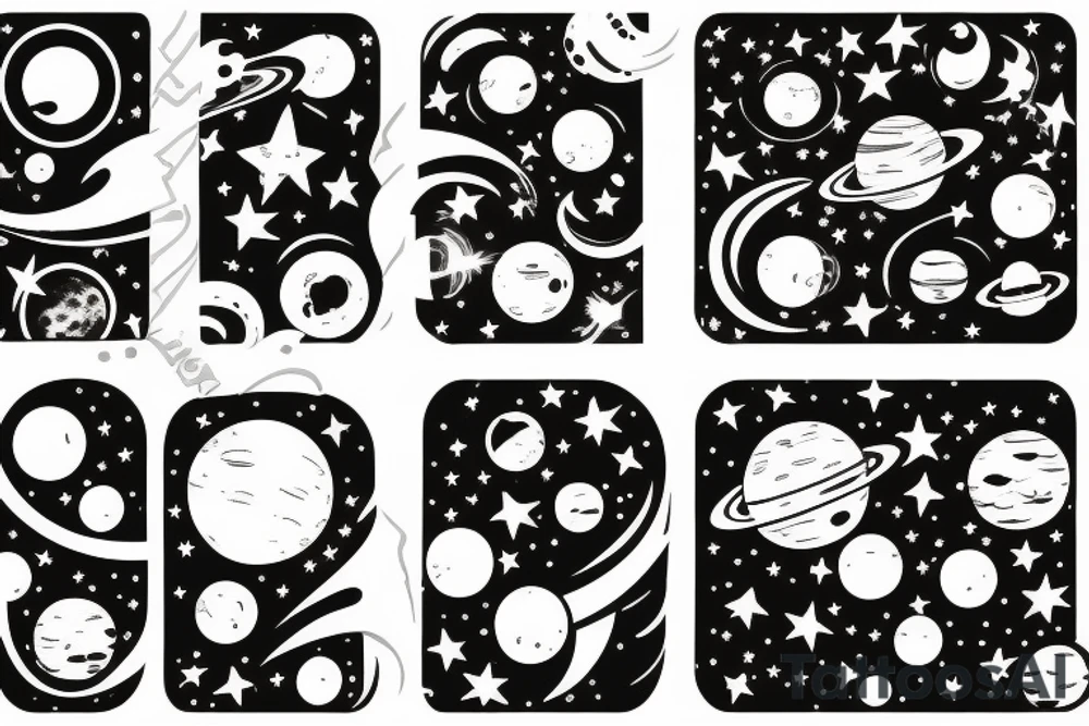 space with planets, galaxy’s and stars tattoo idea space with planets, galaxy’s and stars tattoo idea