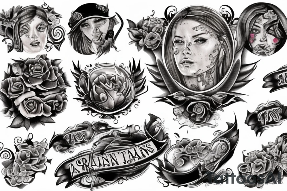 Train with a flames tattoo idea