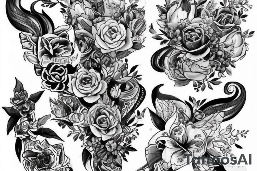 Чёрный кот варит пельмени tattoo idea