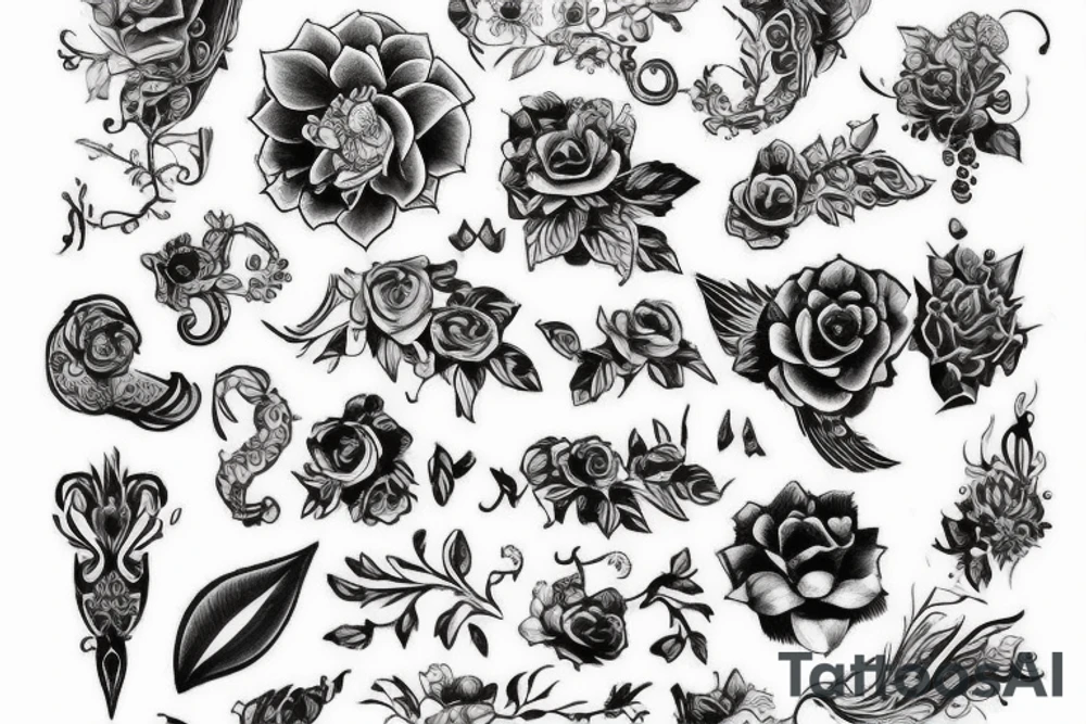 Чёрный кот варит пельмени tattoo idea