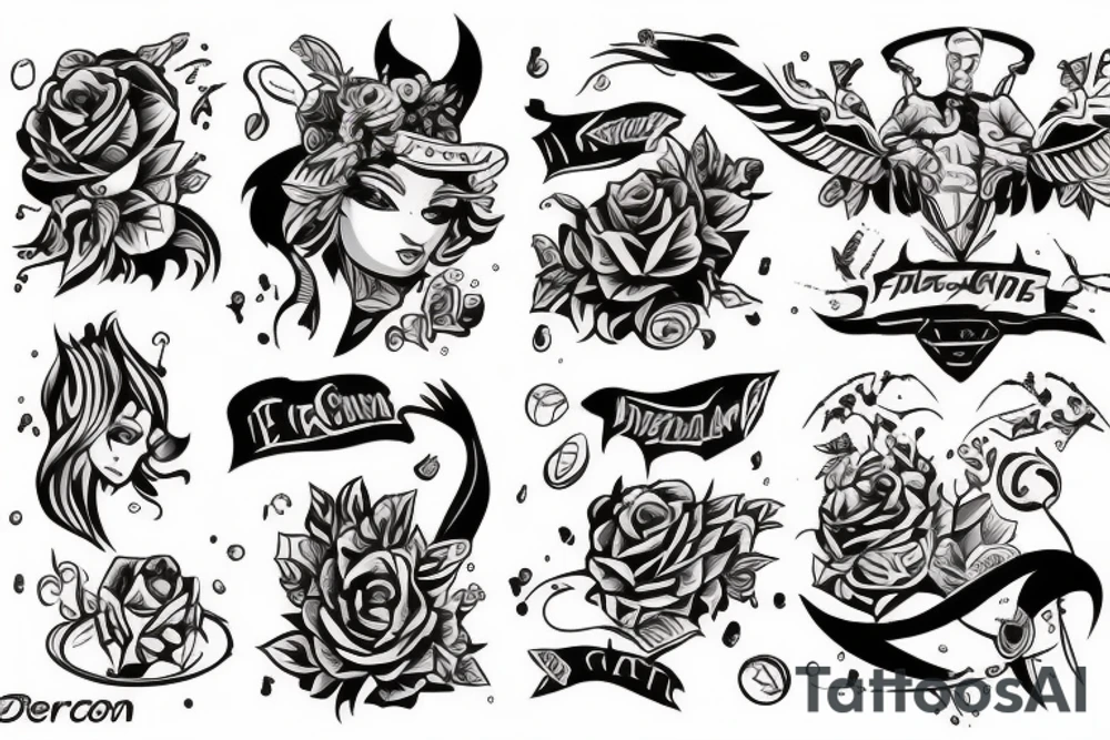 Милый дракончик с сердечками tattoo idea
