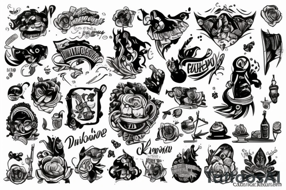 Милый дракончик с сердечками tattoo idea