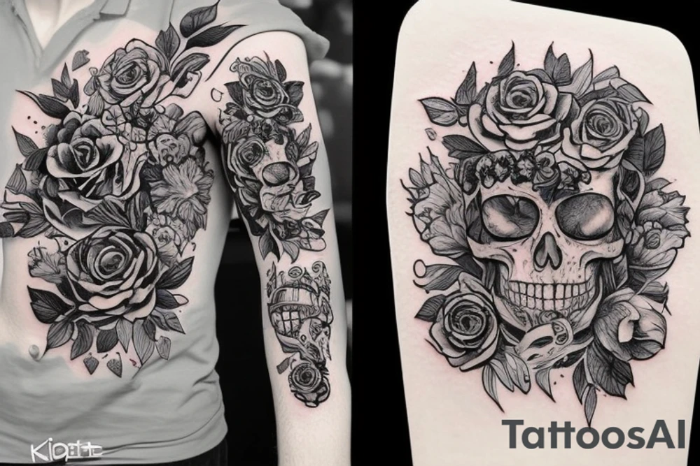 Смерть с косой показывает на часы tattoo idea