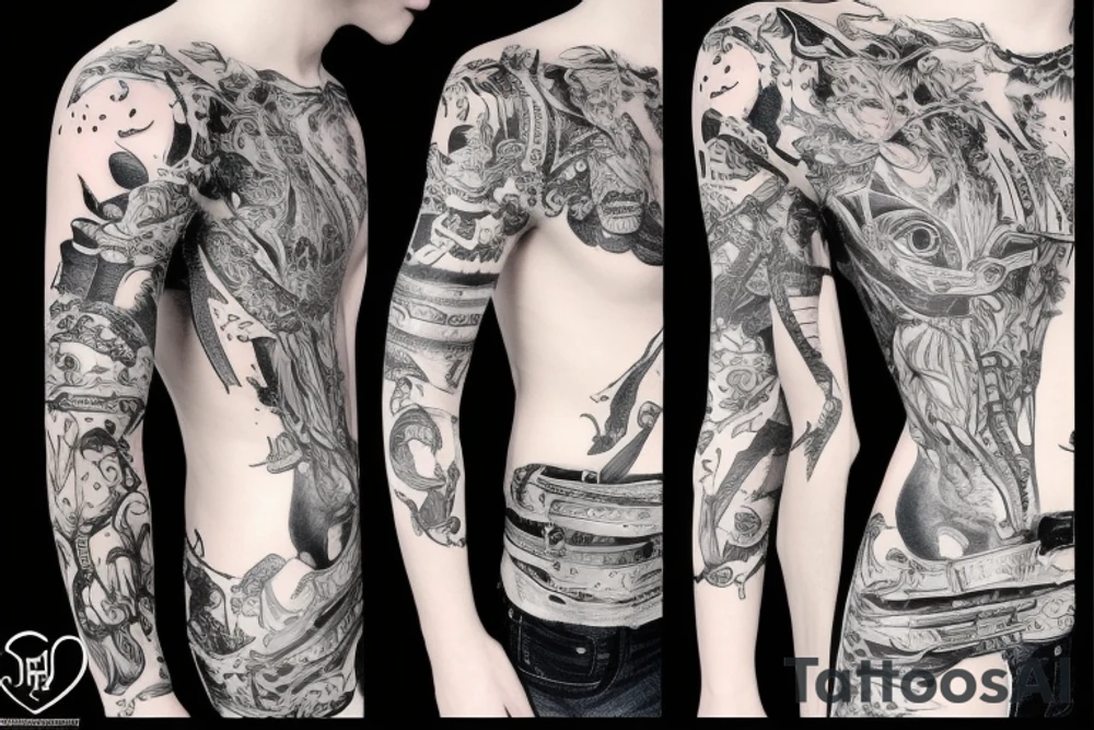 Смерть с косой показывает на часы tattoo idea