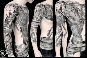 Смерть с косой показывает на часы tattoo idea
