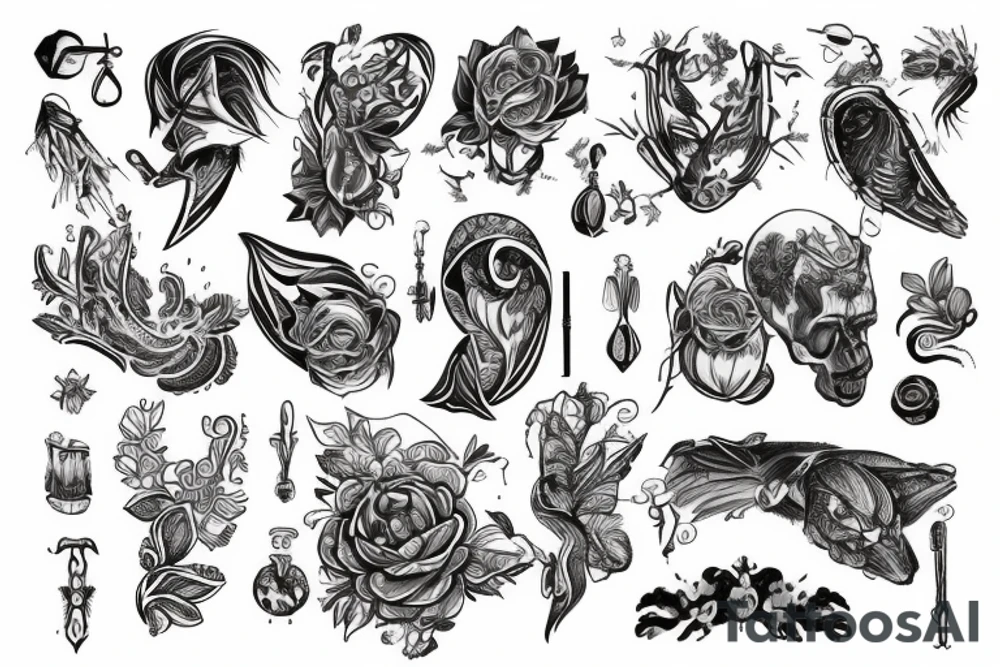 Надпись на английском языке BLD tattoo idea