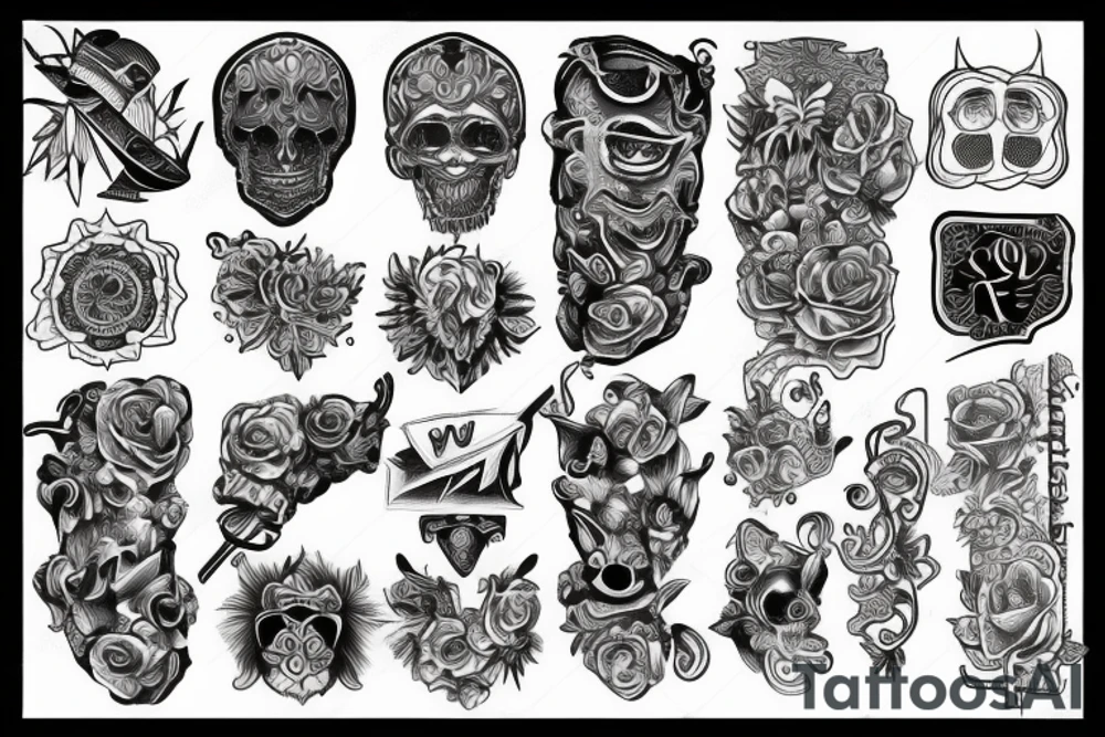 tattoo sleeve in the style of old school tattoo idea