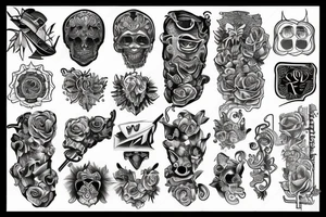 tattoo sleeve in the style of old school tattoo idea