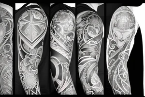 tattoo sleeve in the style of old school tattoo idea