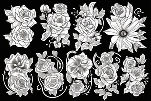 Bloody flower tattoo idea