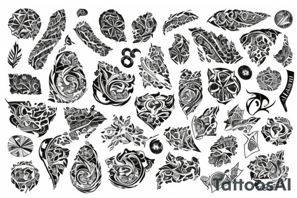 Fractal that incorporates the names Beau and Nollaig tattoo idea