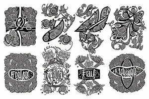 Fractal that incorporates the names Beau and Nollaig tattoo idea