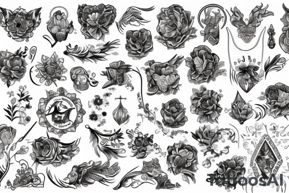 Милый дракончик с сердечками tattoo idea