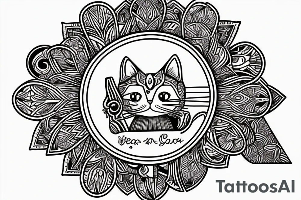 Heart cat tarot tattoo idea