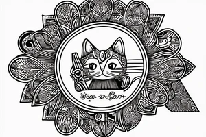 Heart cat tarot tattoo idea