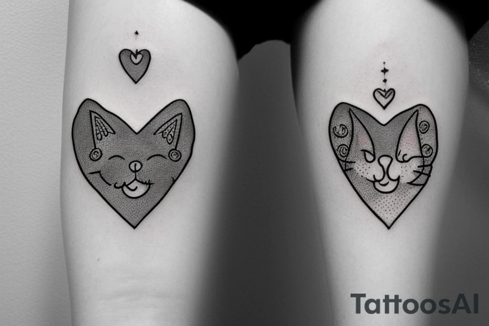 Heart cat tarot tattoo idea