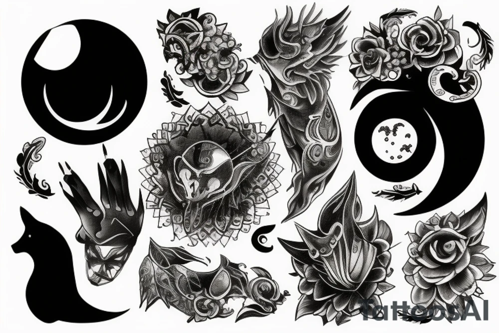 black moonlight tattoo idea