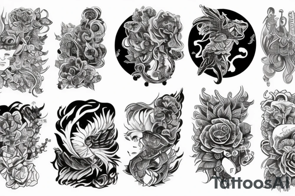 Милый дракончик с сердечками tattoo idea