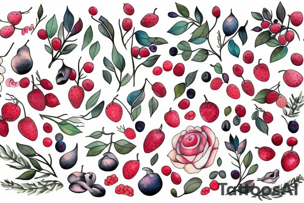 a sprig of berries tattoo idea