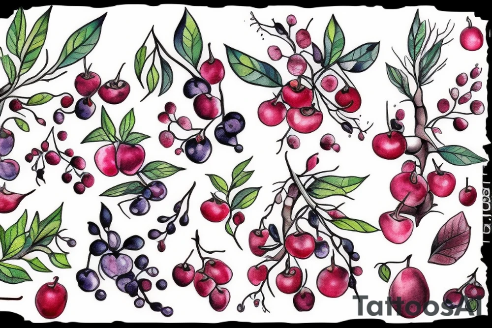 a sprig of berries tattoo idea
