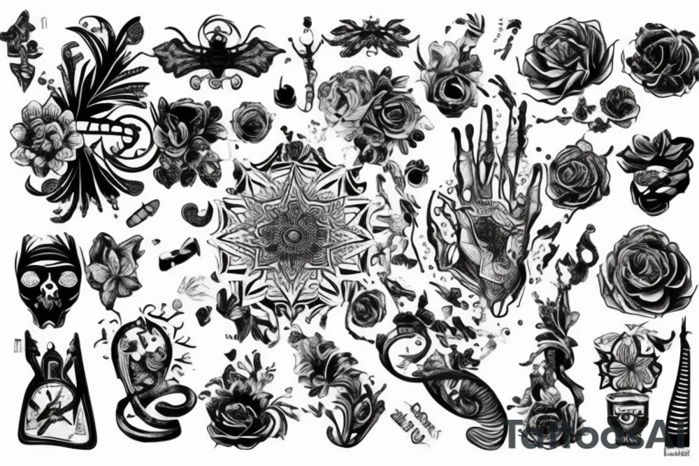 Множество глаз и щупальца tattoo idea