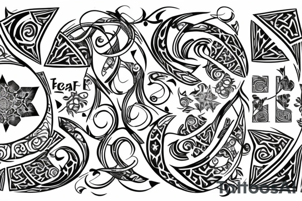 Fractal that incorporates the names Beau and Nollaig tattoo idea