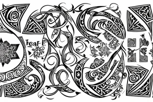 Fractal that incorporates the names Beau and Nollaig tattoo idea