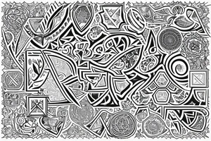 Fractal that incorporates the names Beau and Nollaig tattoo idea