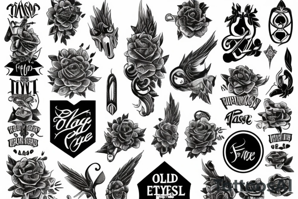 tattoo sleeve in the style of old school tattoo idea
