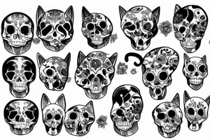 Cat skull tattoo idea
