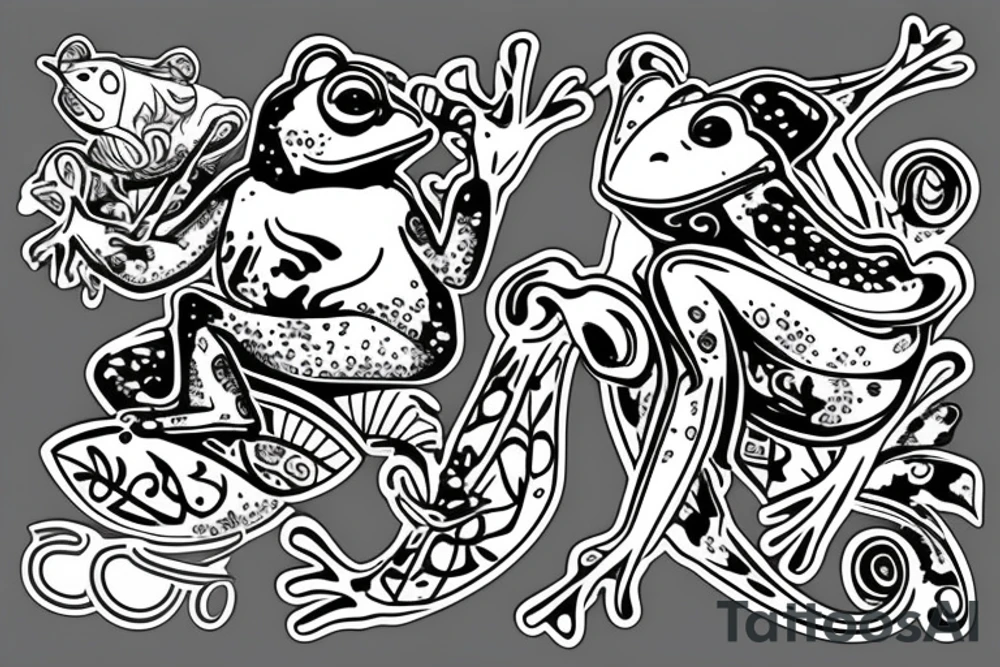 Frog with blade tattoo idea