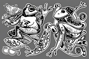 Frog with blade tattoo idea